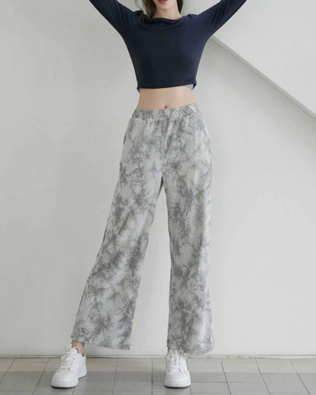 アースカラータイダイワイドパンツ 3191