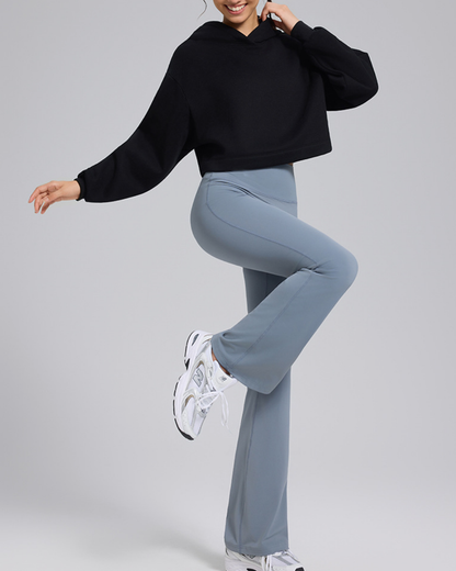 裏起毛ルーズフィットクロップドスウェットパーカー 3933