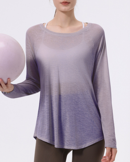 バックシャンエアリーシアーカットソー 3954