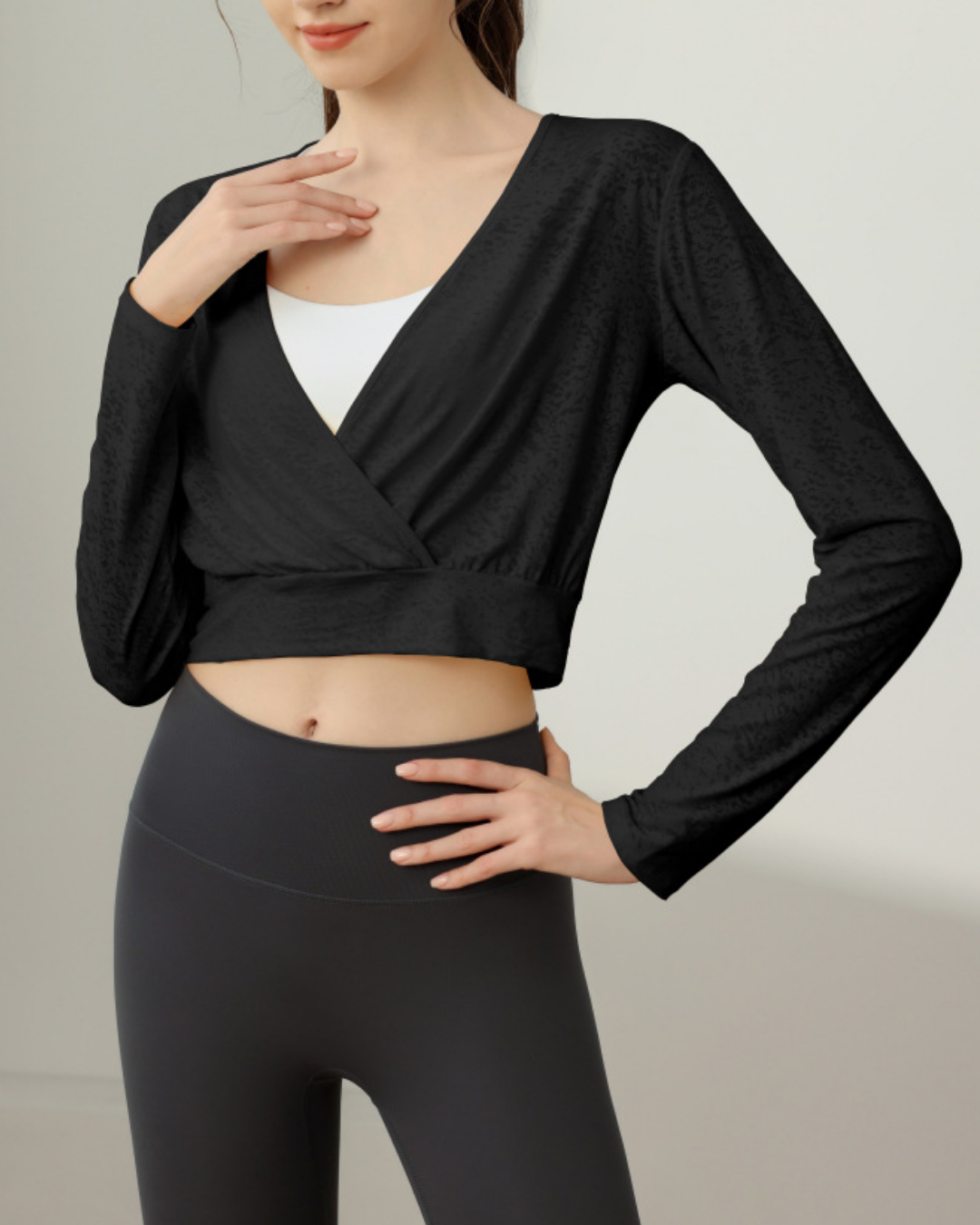 ミラージュカシュクールヨガロングトップ 3850