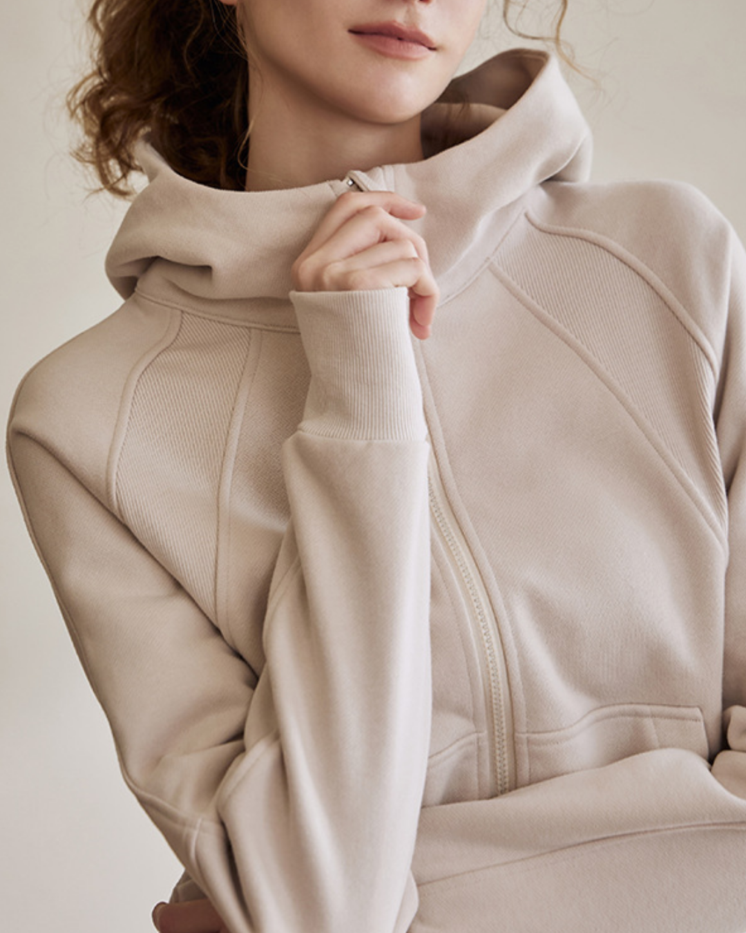 サムホールラグランスリーブスウェットパーカー 3941