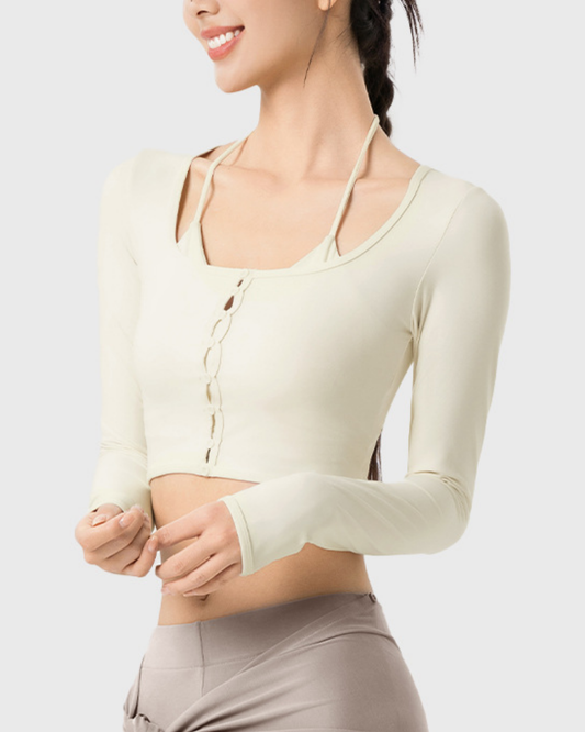 ボタンラインレイヤードトップス 3875