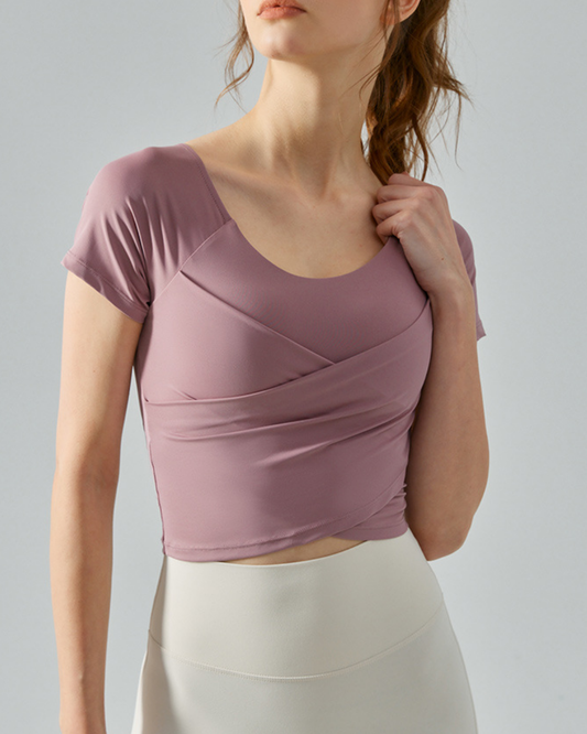 淡色フロントクロスヨガT 2977