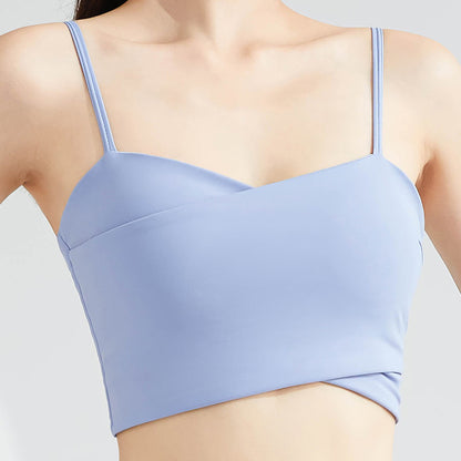 Front cross seamless yoga bra top 2946