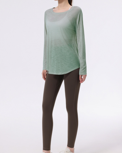 バックシャンエアリーシアーカットソー 3954