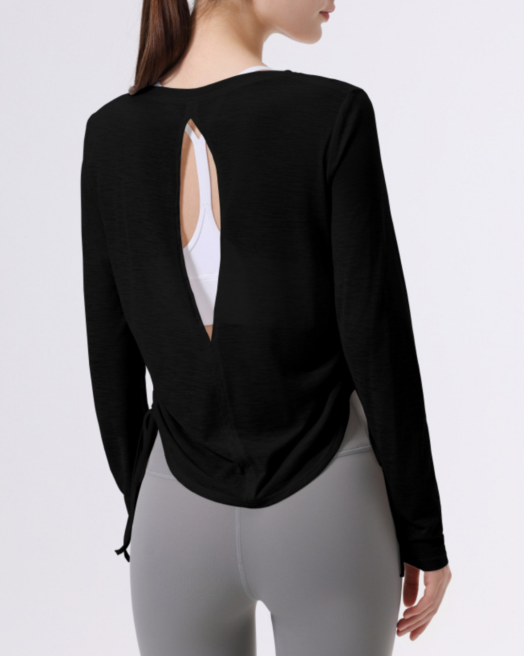 サイドギャザーバックオープンシアーカットソー 3956