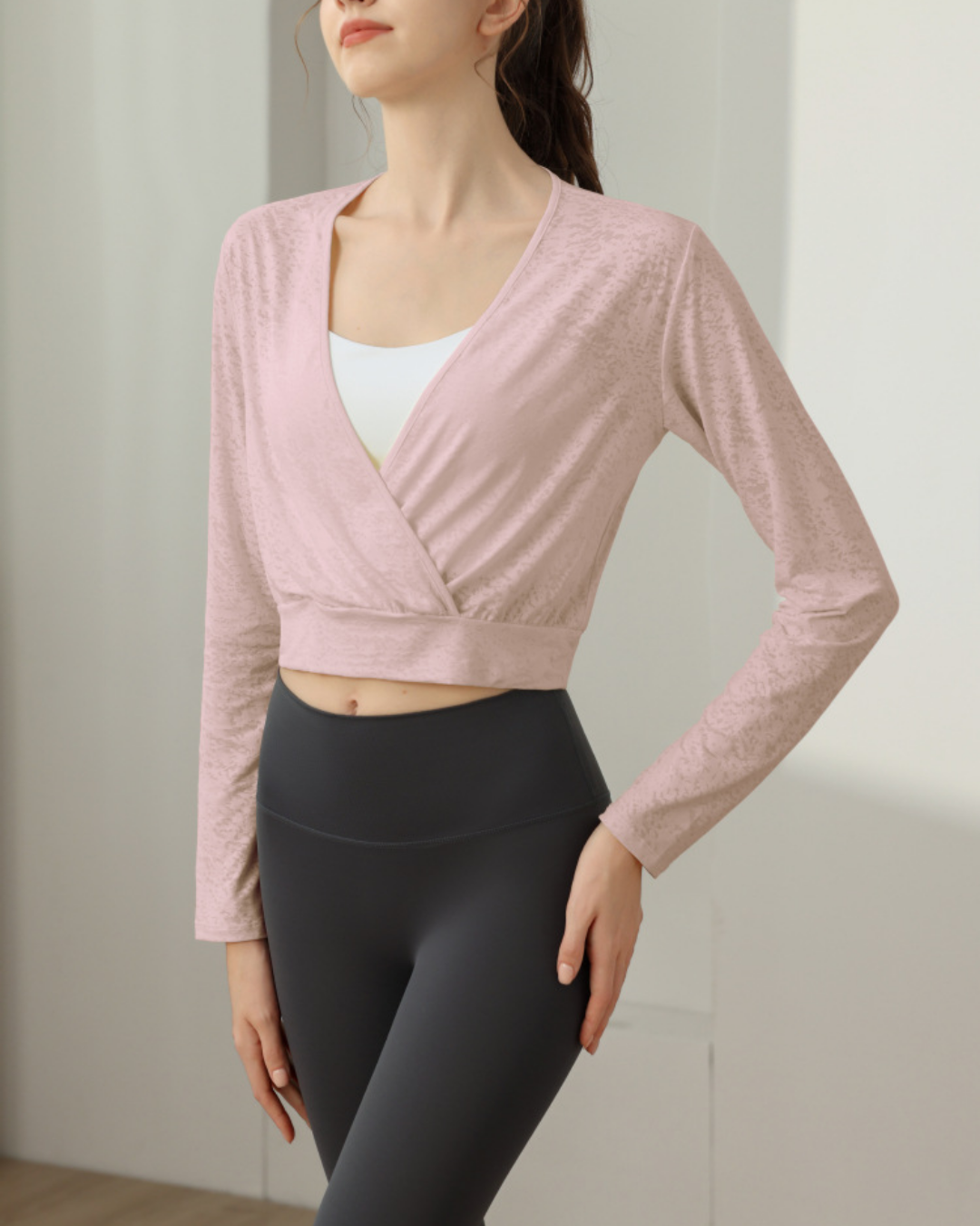 ミラージュカシュクールヨガロングトップ 3850