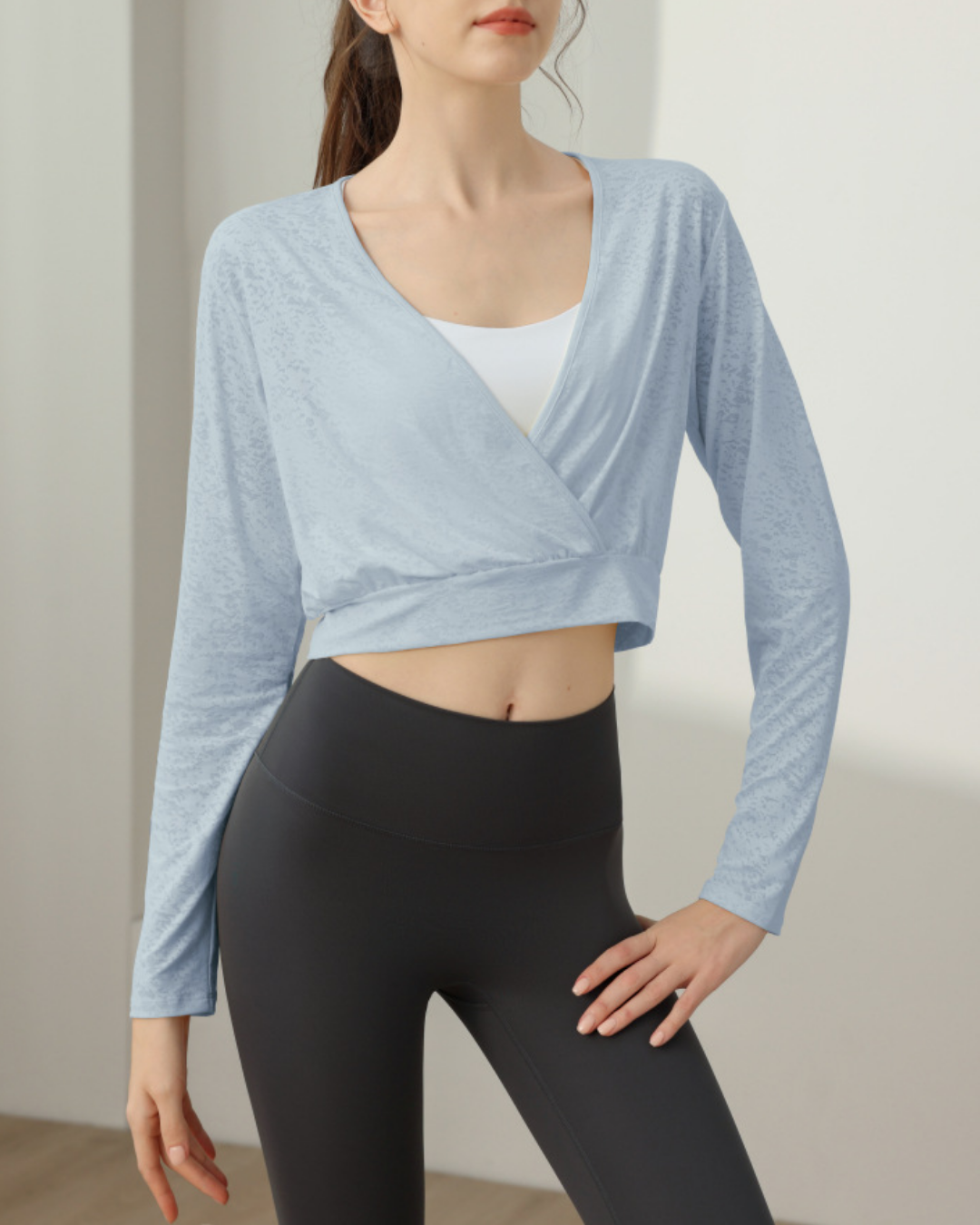 ミラージュカシュクールヨガロングトップ 3850
