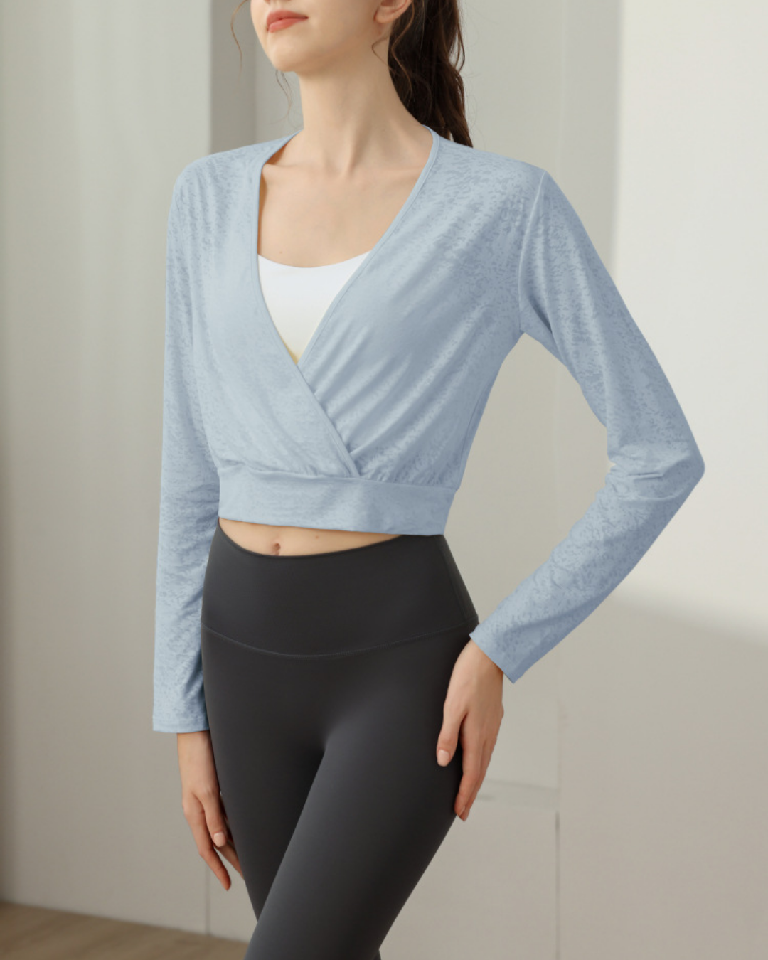 ミラージュカシュクールヨガロングトップ 3850