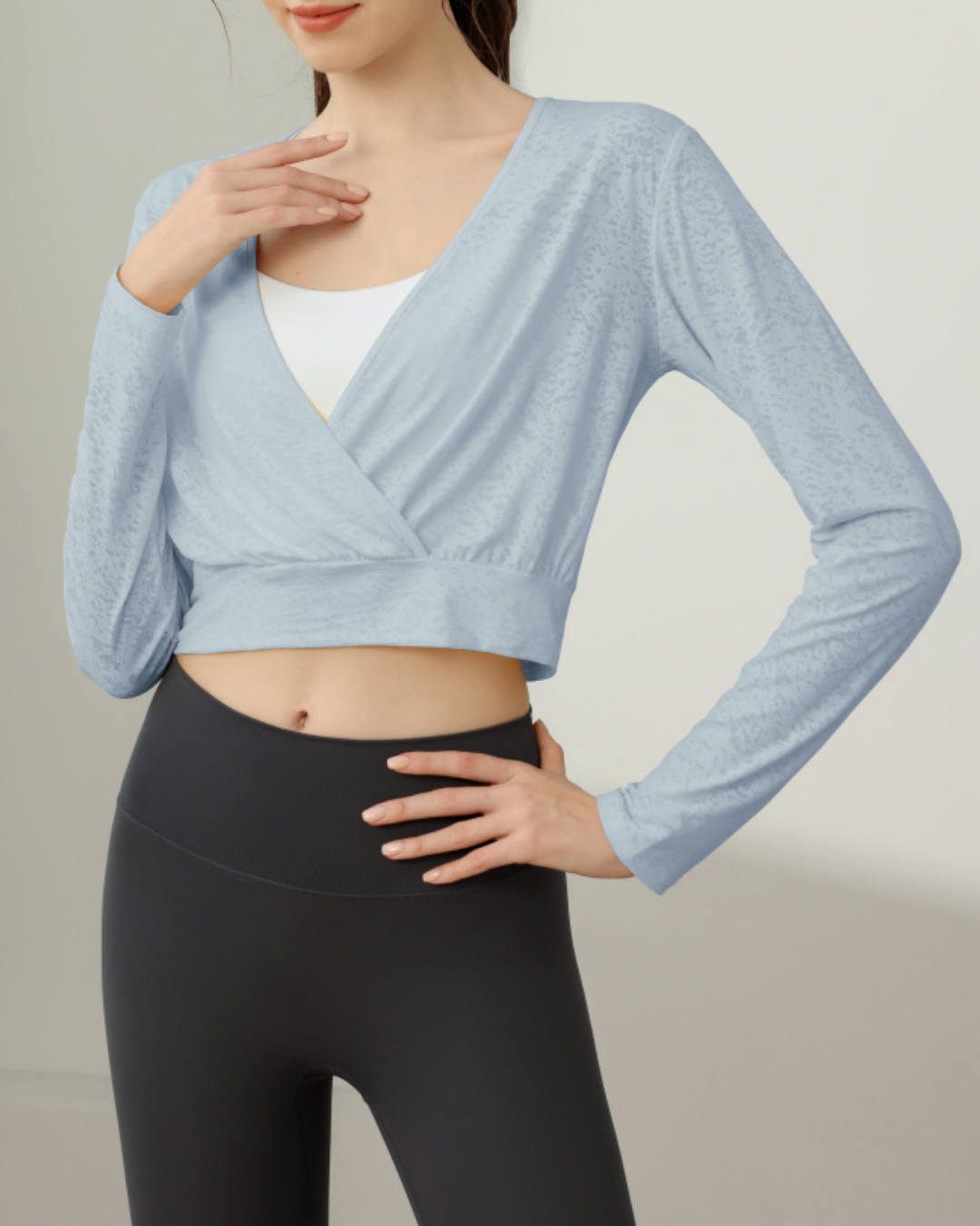 ミラージュカシュクールヨガロングトップ 3850