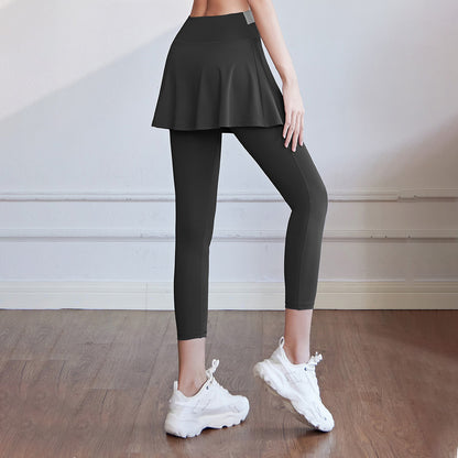 Cross waist A-line skirt leggings 2837