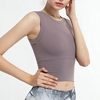 Slim fit round neck yoga tank 2647