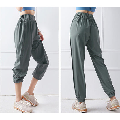 Solid Color Side Pocket Loose Fit Drape Pants 2948