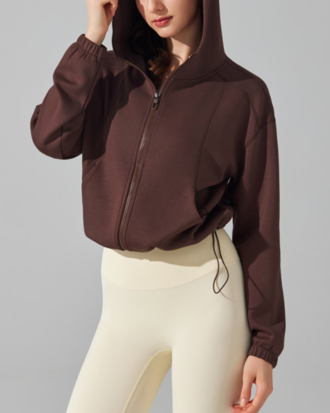 ウエストドロストストレッチジップフーディー 3918