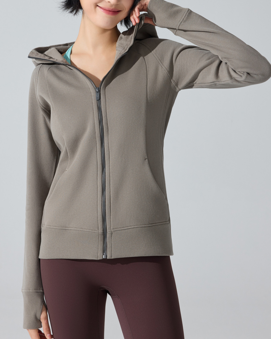 ハイネックサムホールフルジップフーディー 3947