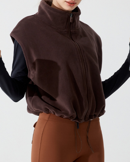 スタンドカラーウォームドロストベスト 3928