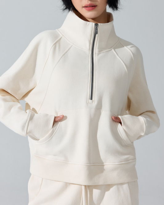 スタンドカラーハーフジッププルオーバー 3953