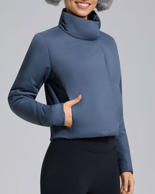 スタンドカラーサイドリブパデットジャケット 3932