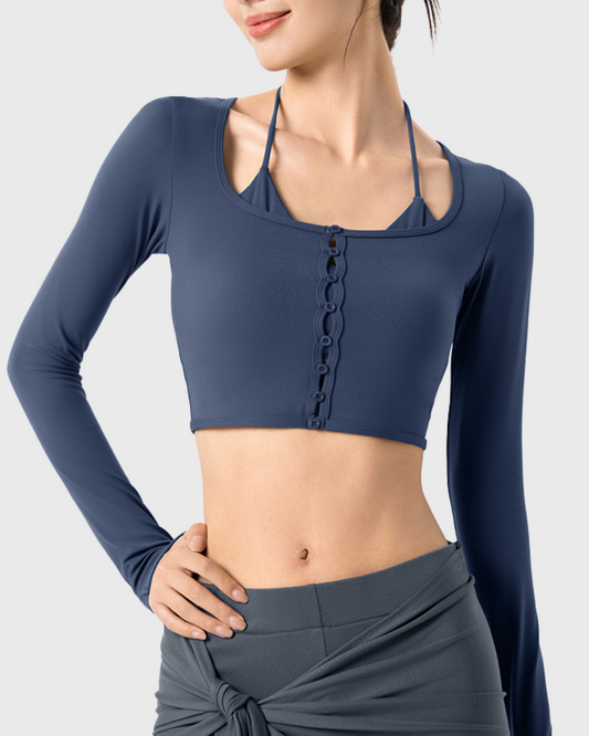 ボタンラインレイヤードトップス 3875