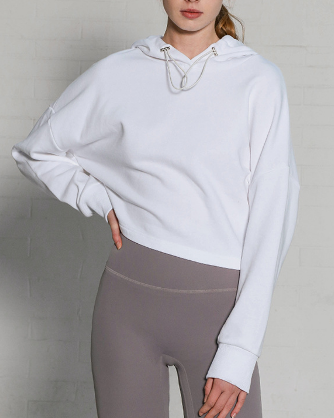 ストレッチリラックスクロップドフーディ 3952