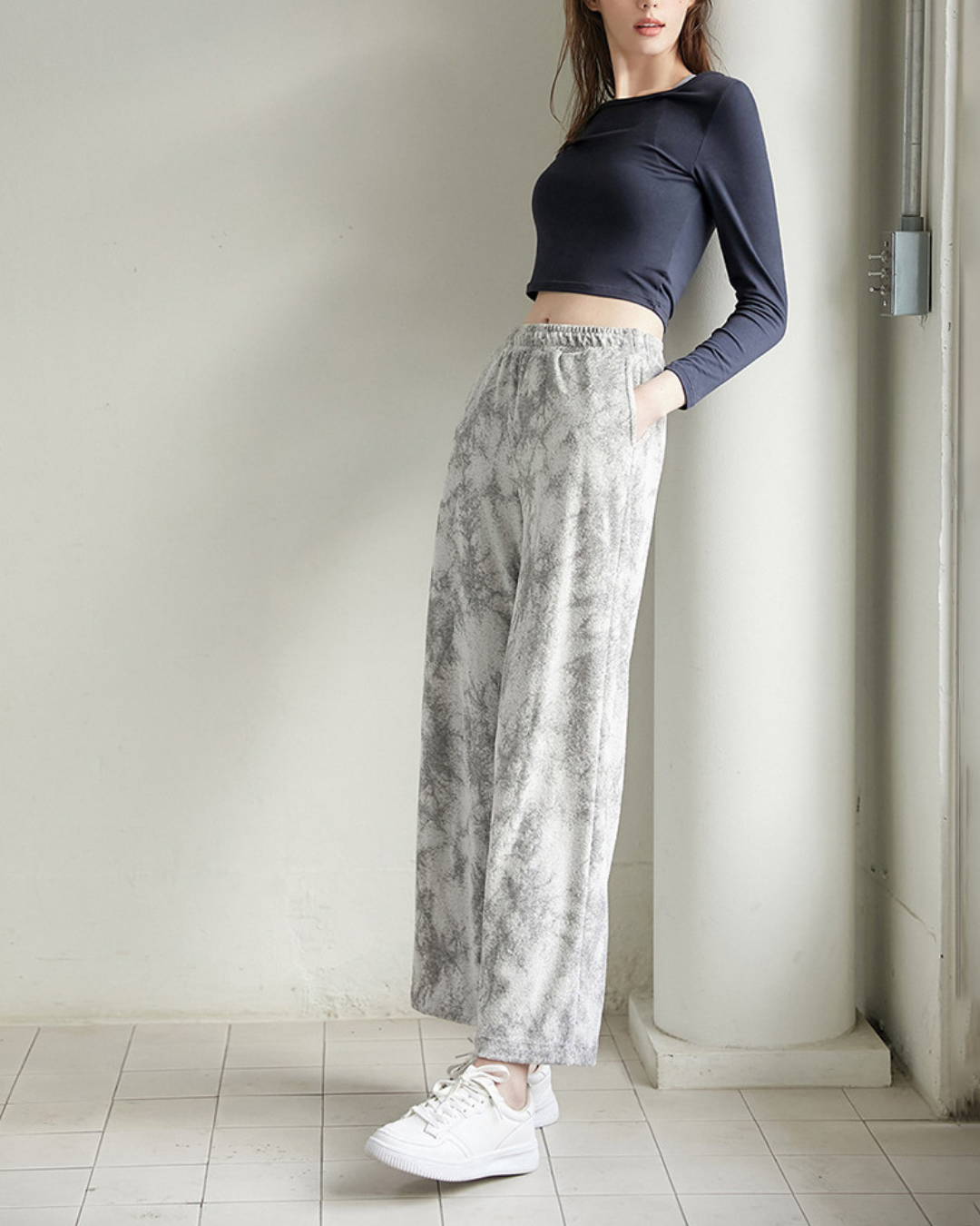 アースカラータイダイワイドパンツ 3191