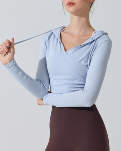 サイドギャザーカシュクールフーディー 3948