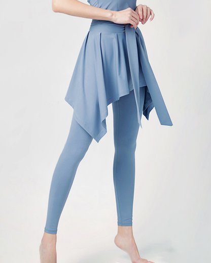 クールカラーラップスカートヨガレギンス 3214