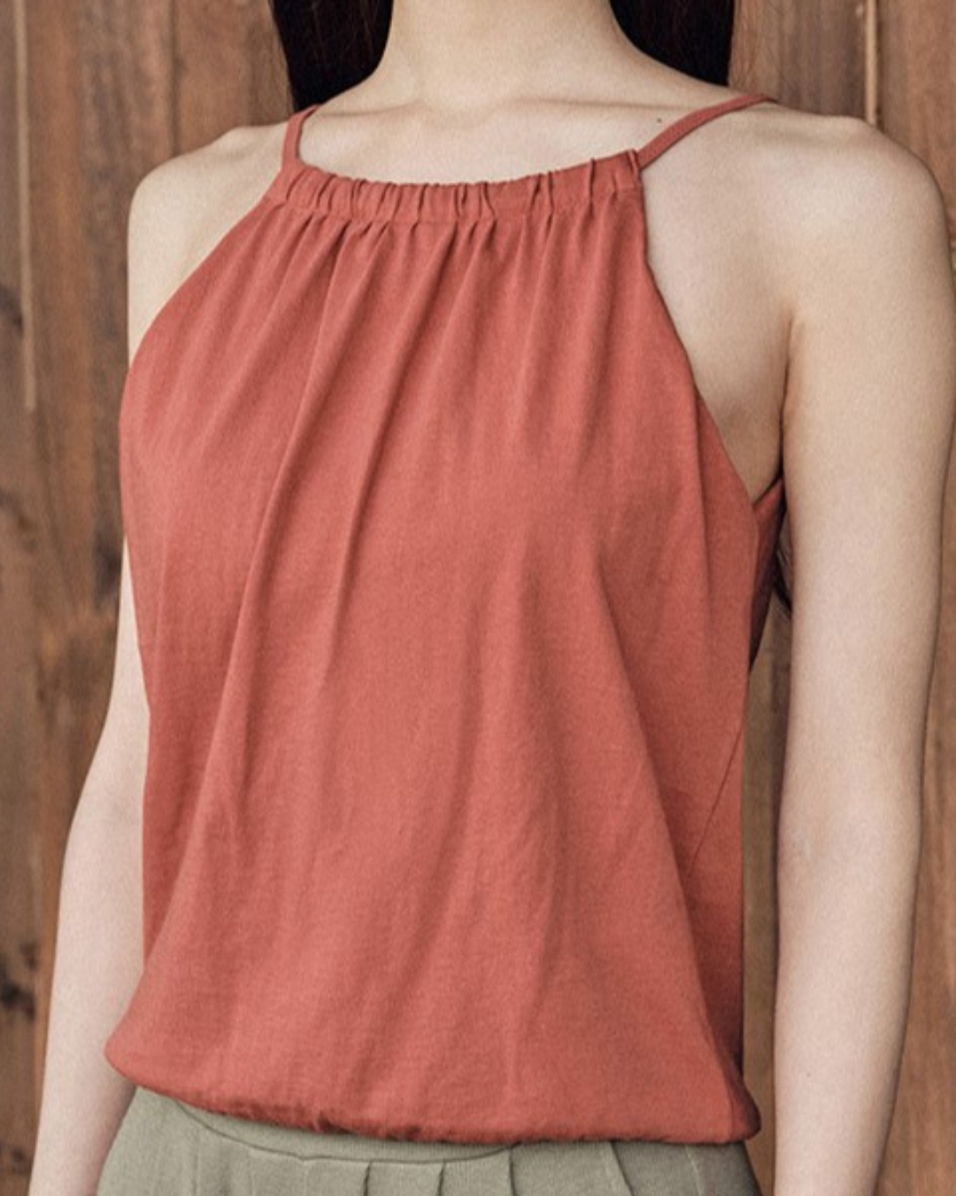 Halter neck back slit top 2471