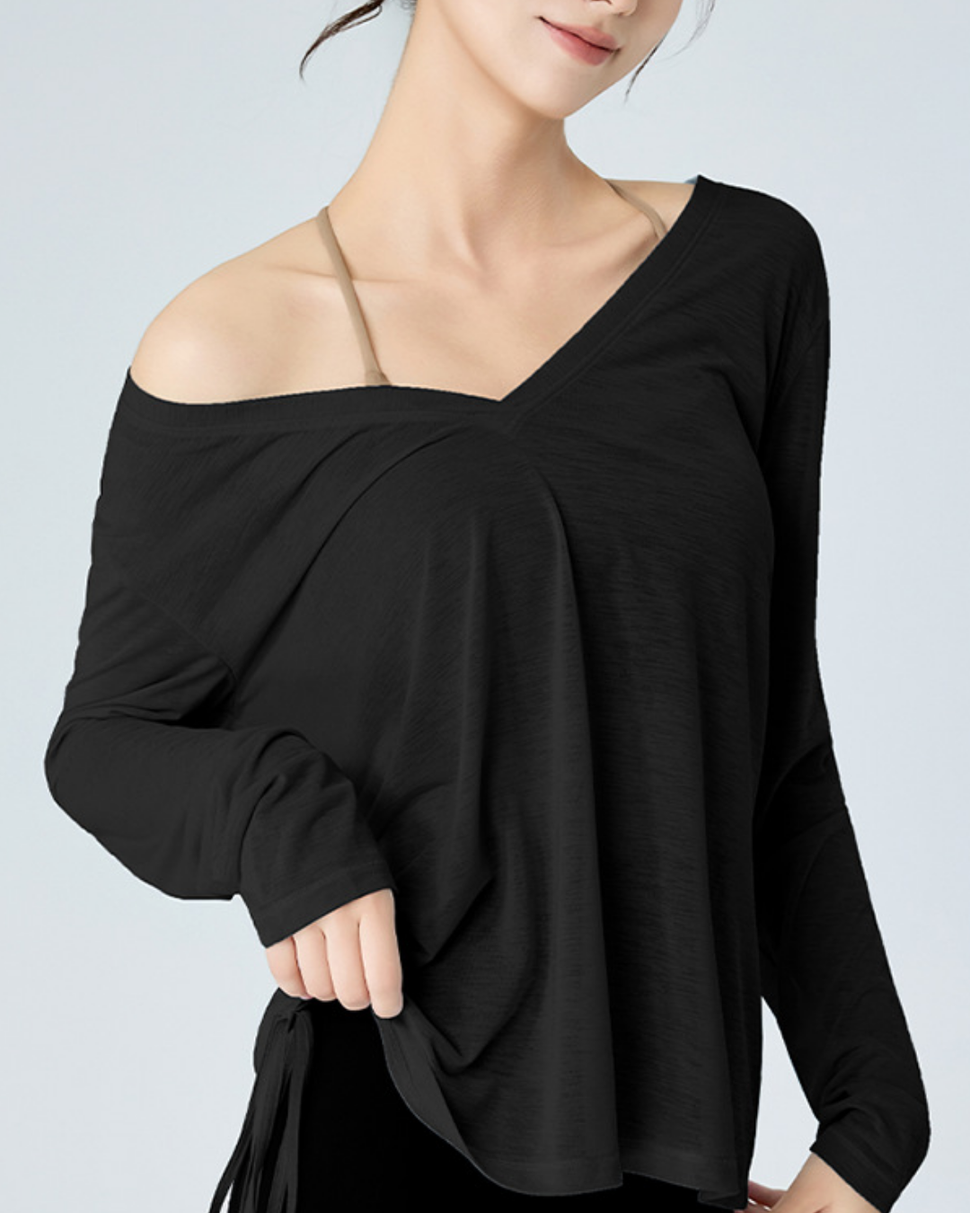 前後2wayドローストリングシアーロングスリーブ 3982