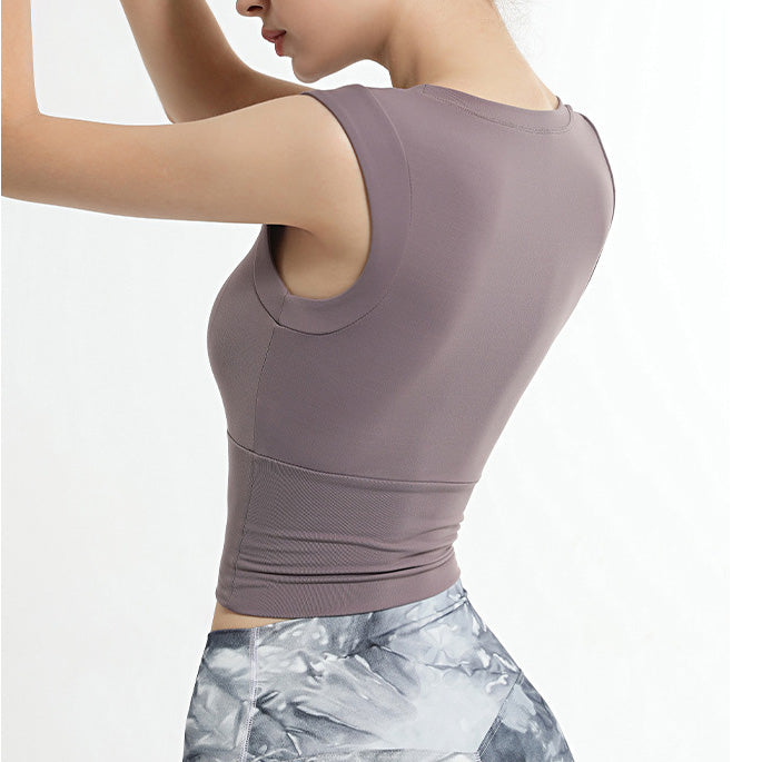 Slim fit round neck yoga tank 2647