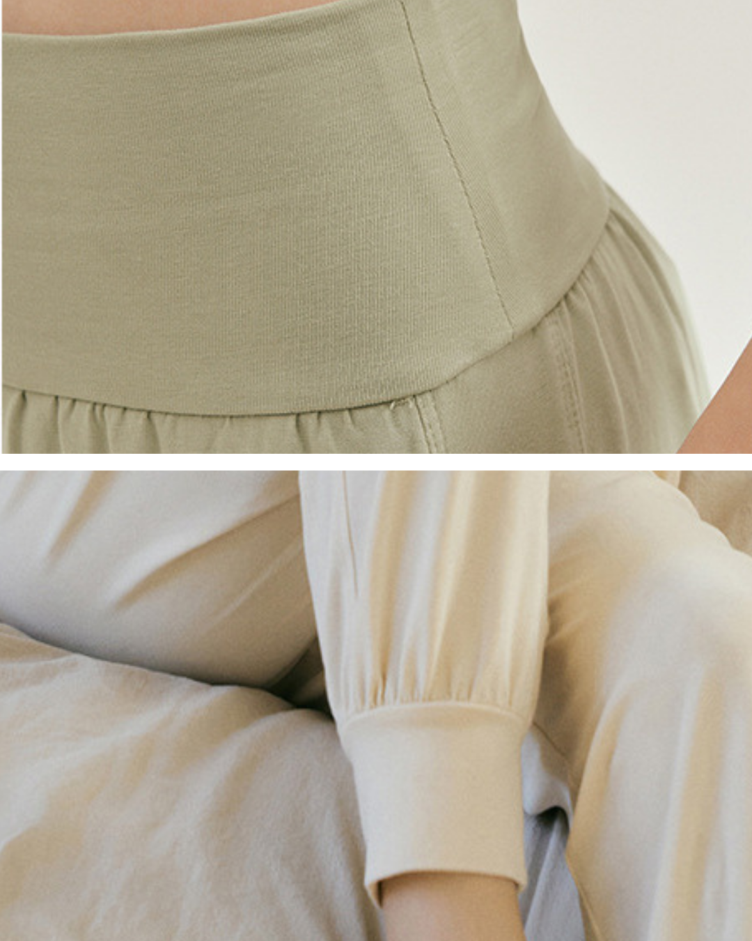 Rib pleated ez yoga pants 2350