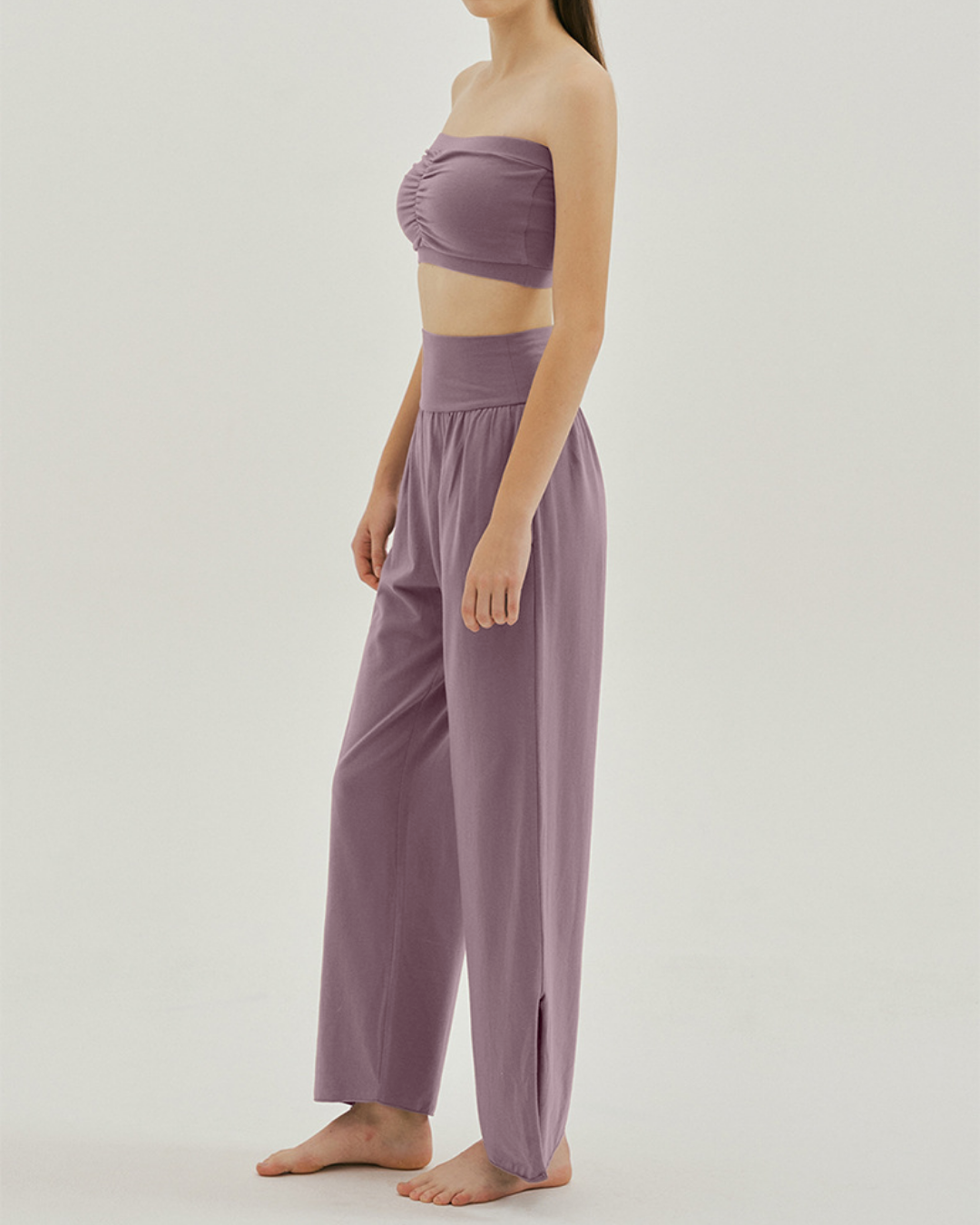 Beautiful waist fit slit hem yoga pants 2143