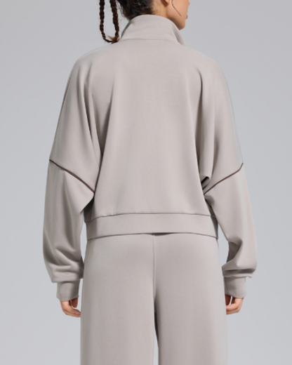 スタンドカラードロップショルダージップアップジャケット 3930