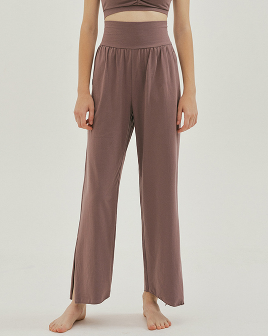Beautiful waist fit slit hem yoga pants 2143