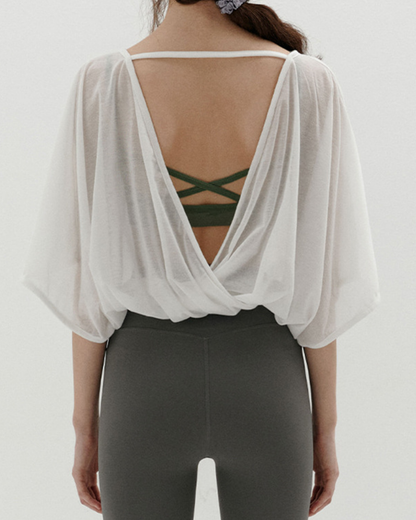 ハーフシアールーズスリーブヨガブラウス 2551