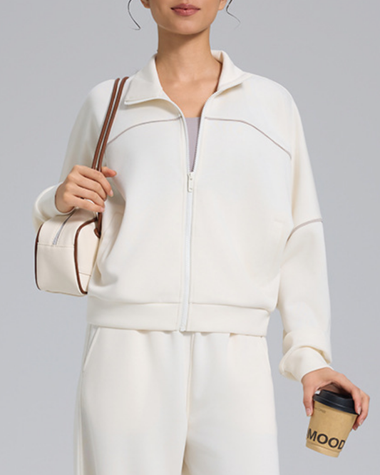 スタンドカラードロップショルダージップアップジャケット 3930