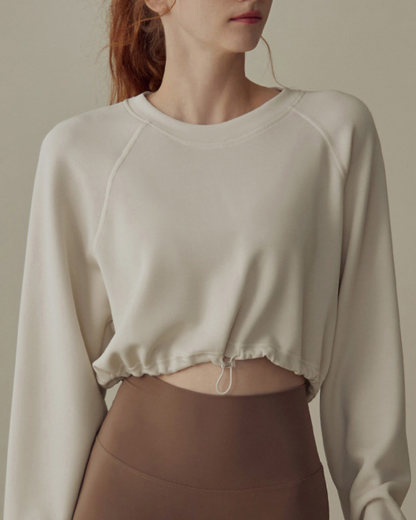 ドロストヘムスウェットクロップドプルオーバー 2834