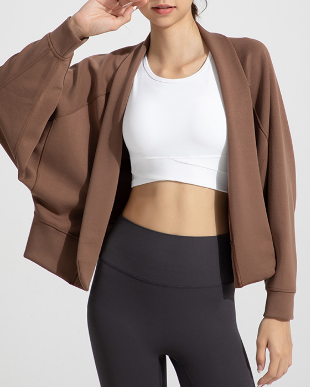 スムースタッチドルマンスリーブショールカーディガン 3934