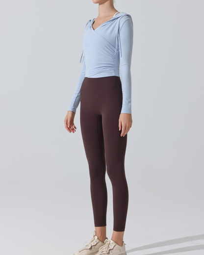 サイドギャザーカシュクールフーディー 3948