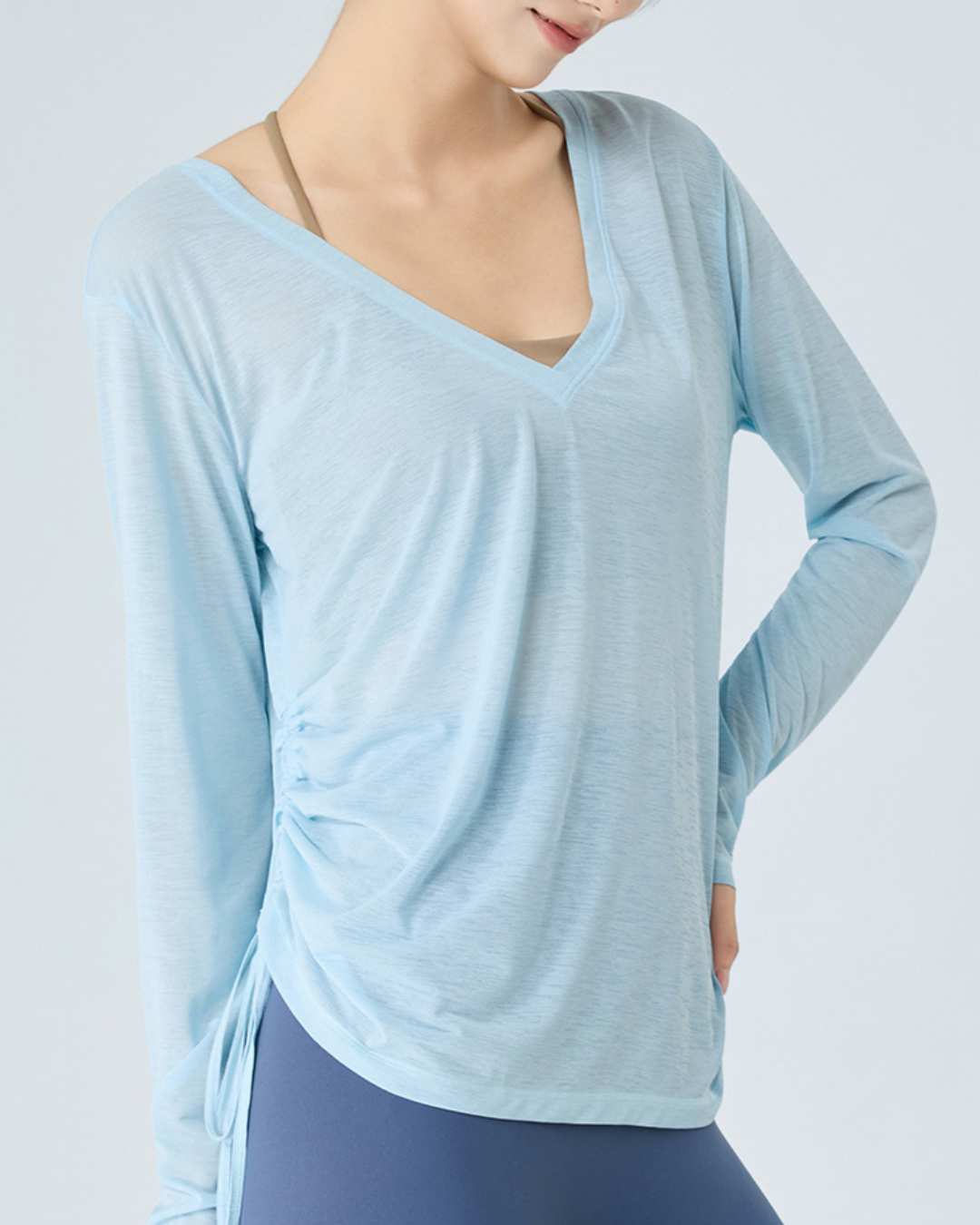 前後2wayドローストリングシアーロングスリーブ 3982