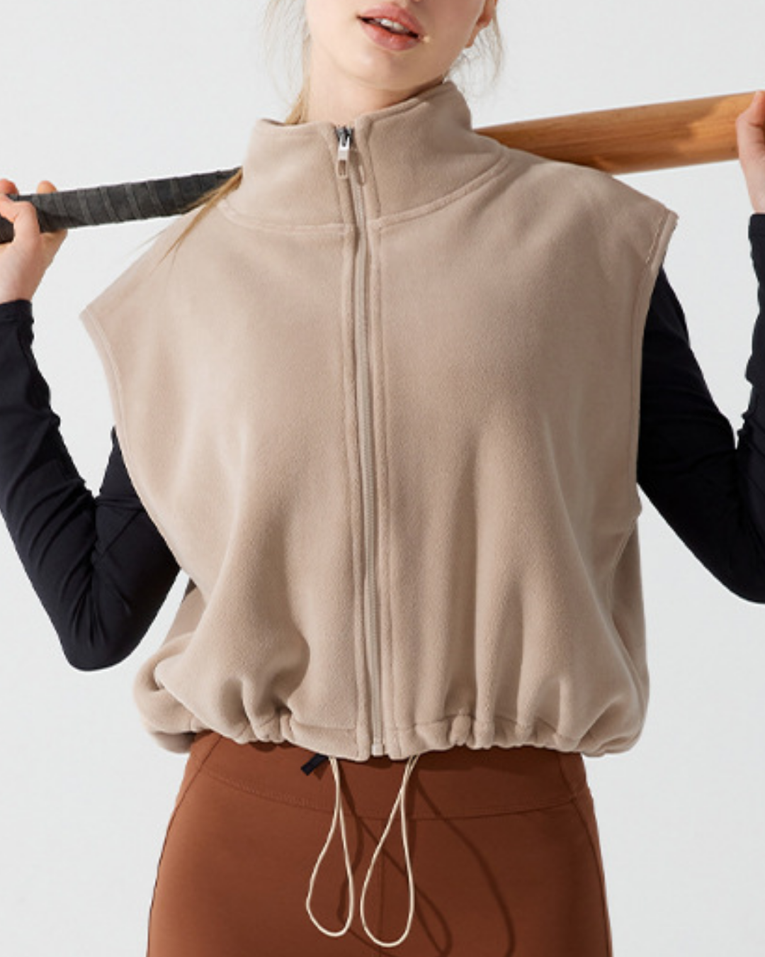 スタンドカラーウォームドロストベスト 3928