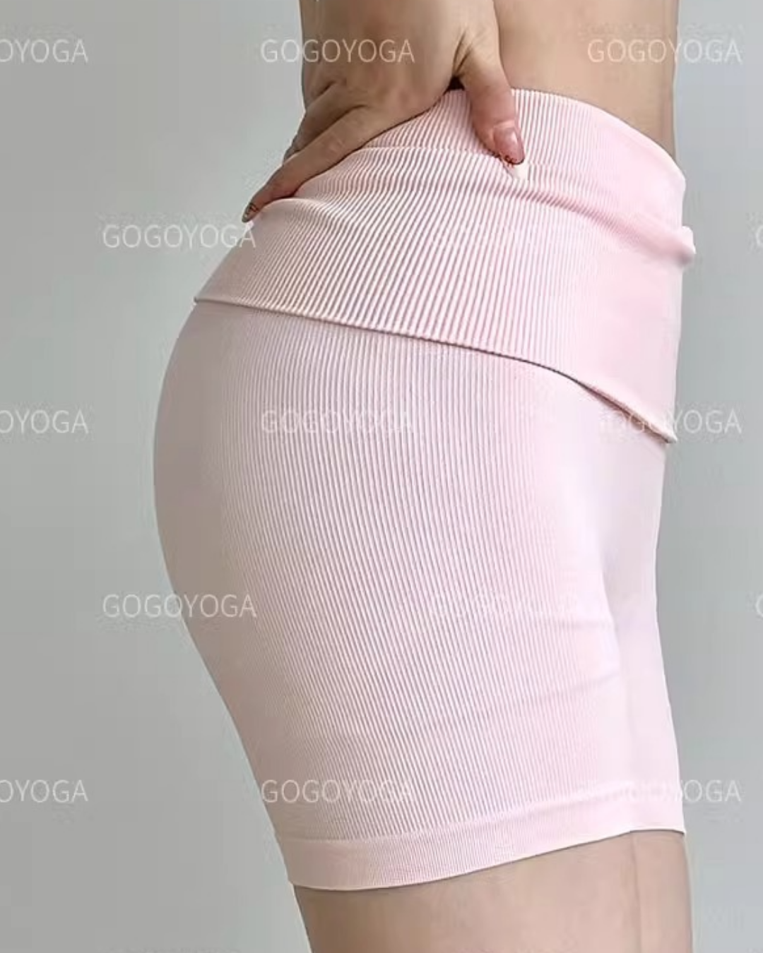 リブ編みロールアップショートパンツ 4031