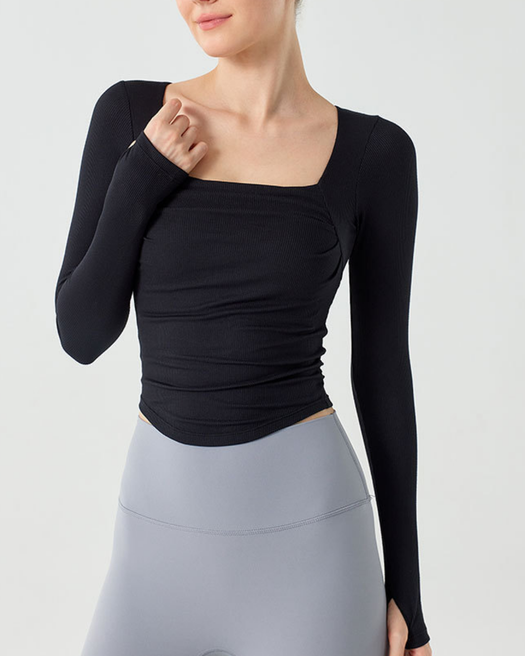 スクエアリブフィットトップス 3874