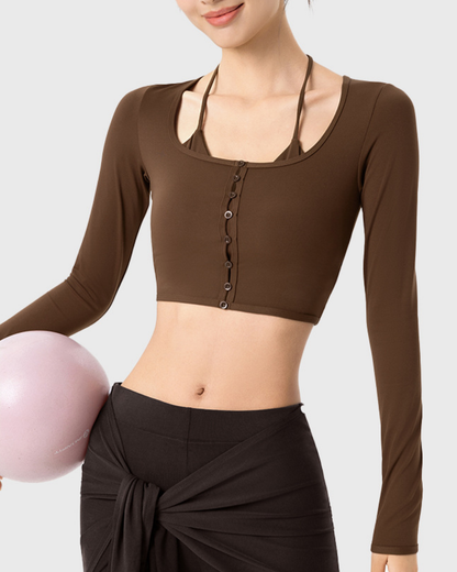 ボタンラインレイヤードトップス 3875