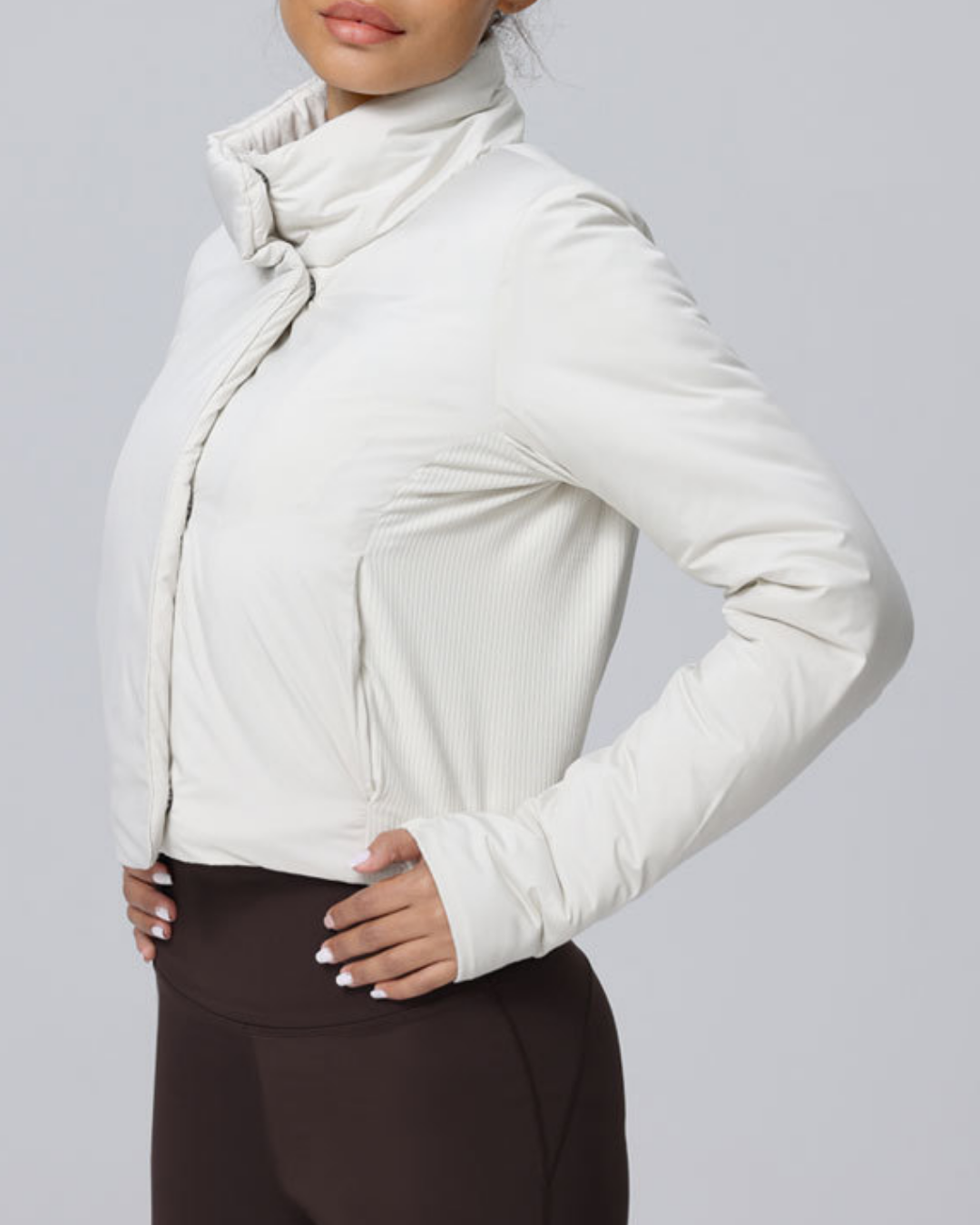 スタンドカラーサイドリブパデットジャケット 3932