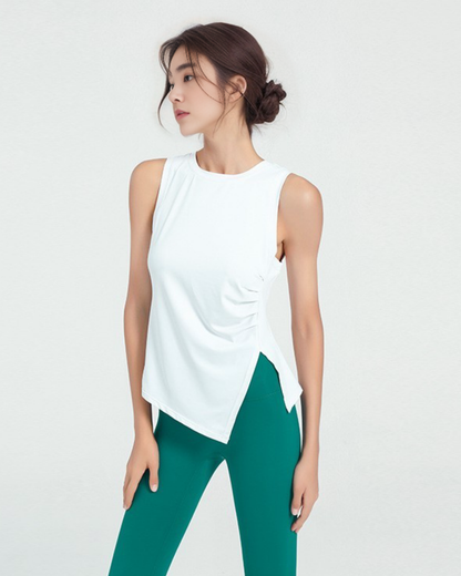 Side pleated long tank 2642