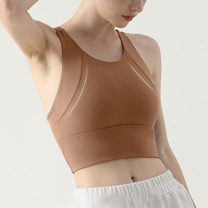 Natural color U neck yoga bra top 2943