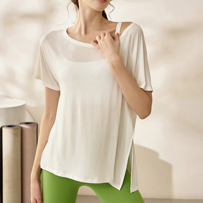オフショルダーハーフシアーTシャツ 2590