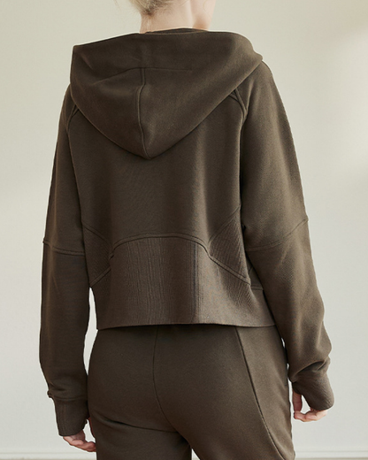 サムホールラグランスリーブスウェットパーカー 3941