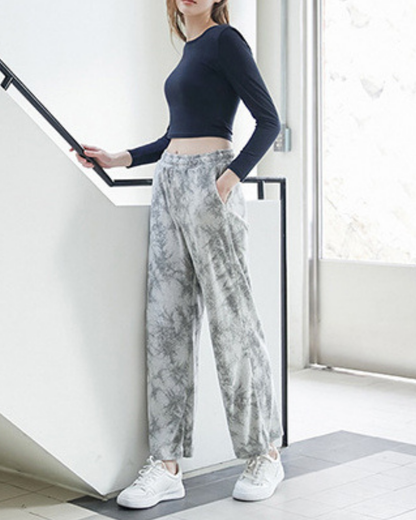 アースカラータイダイワイドパンツ 3191